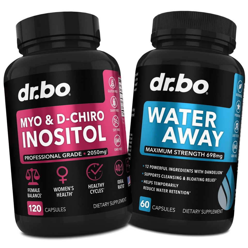 Myo- Inositol & D- Chiro Inositol & vand væk piller - vand retention Diuretics for Gut Health & Ben Hævelse - Kosttilskud til kvinder til at støtte menstruation cyklus og kvindelig sundhed