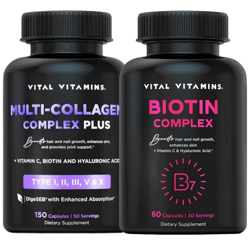 Vital Vitamin Multi Collagen Plus piller + Biotin Complex piller