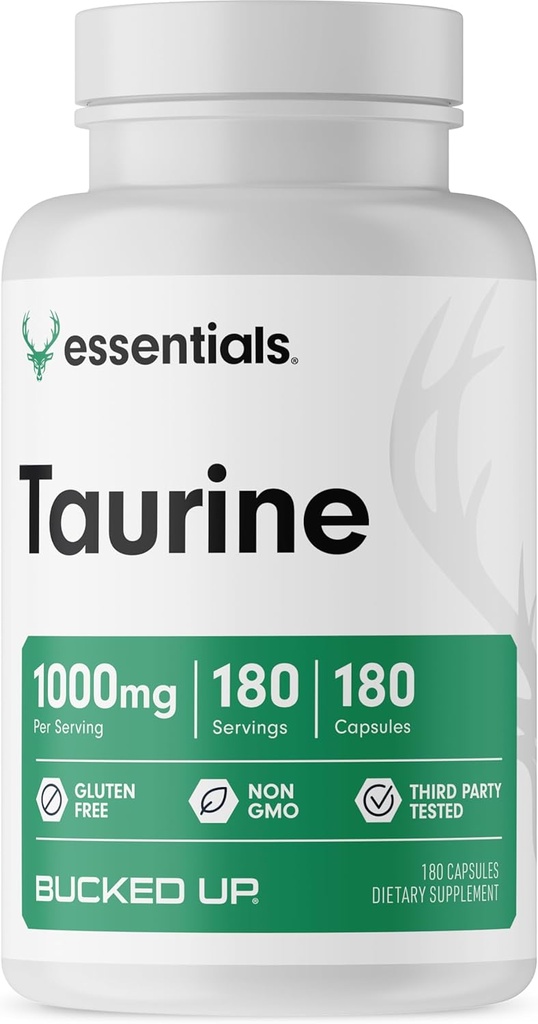 Bucked Up Taurine (1000 MG), Essentials (180 Servere, 180 Kapsler)