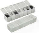 Ugentlig Lille Pill Organizer, 7 dages Pill Case, Daily Vitamin Case Medicine Box, Pill Containers for Medicine Supplements Fish Oil (2Pcs, Grey)