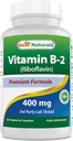 Bedste Naturals vitamin B2 (Riboflavin) 400mg - Migræne Relief - Veggie kapsler - Conezyme Precursor - 120 Greve