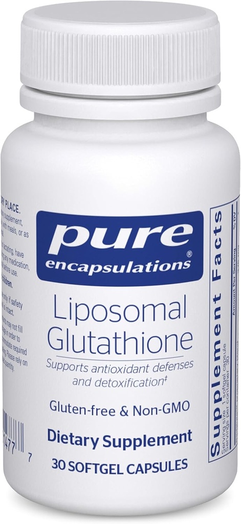 Pure indkapslinger Liposomal Glutathion - immunforsvar & leverdetox * - Antioxidant Protection - med Setria Glutathion - Non- GMO - 30 Softgel kapsler