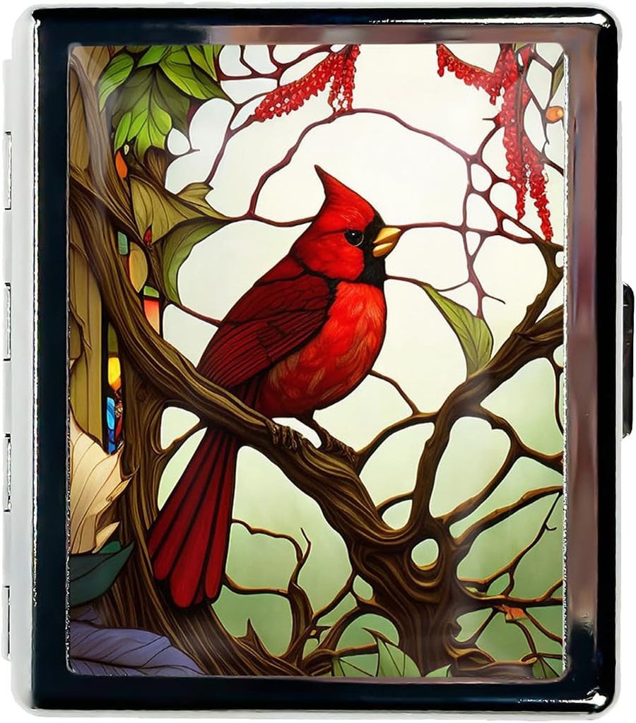 Travel Pill Organizer Lille Pill Case for Purse Essentials 7 Days Cute Pill Box med spejl Portable Pill Box til Pocket eller Purse Pill Containe Travel Gaver (kardinal belagt glas)