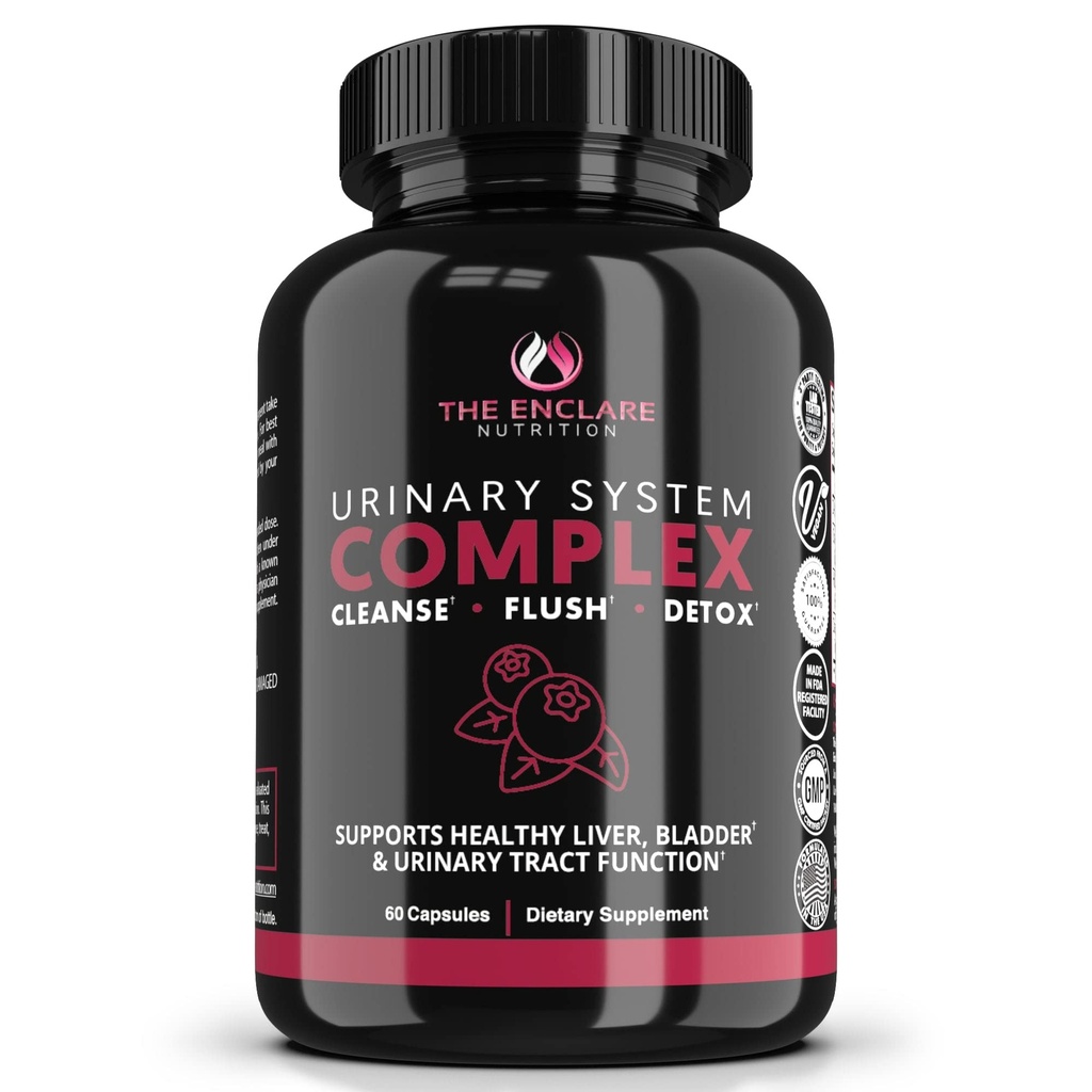 ENCLARE NUTRITION D Mannose med Cranberry Pills, Urinary Tract Health UTI Support, Nyre, Bstige, Lever Rengøring, Detox. D- mannose 1000mg kapsler, tranebær Juice Pulver, Mælkebøtte & Hibiscus