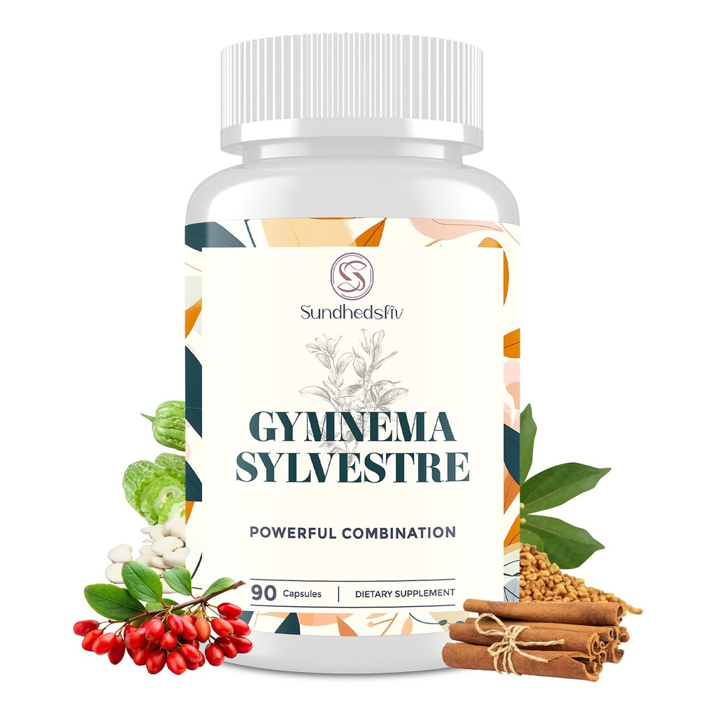 Sundhedsliv 16 in 1 Blxxd Sugr Effective Gymnema Sylvestre Supplement 2100MG | with Berberine, Cinnamon, Bitter Melon | Vitamins, Magnesium & Chromium | 90 Vegan Capsules