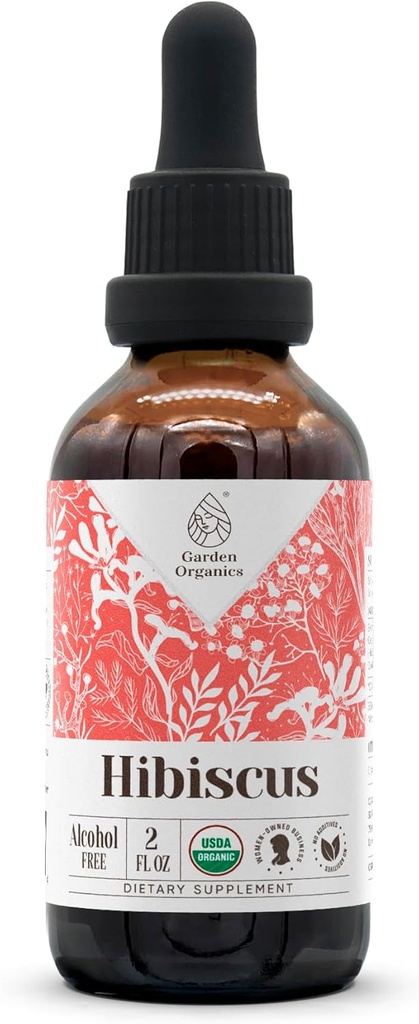 Hibiscus USDA Organic Alcohol- Free Extract Yeap 124; Kosttilskud, højpotens Tincture Yep 124; Natural Certified Organic Hibiscus (Hibiscus Sabdariffa) Tørret blomst (2 oz)