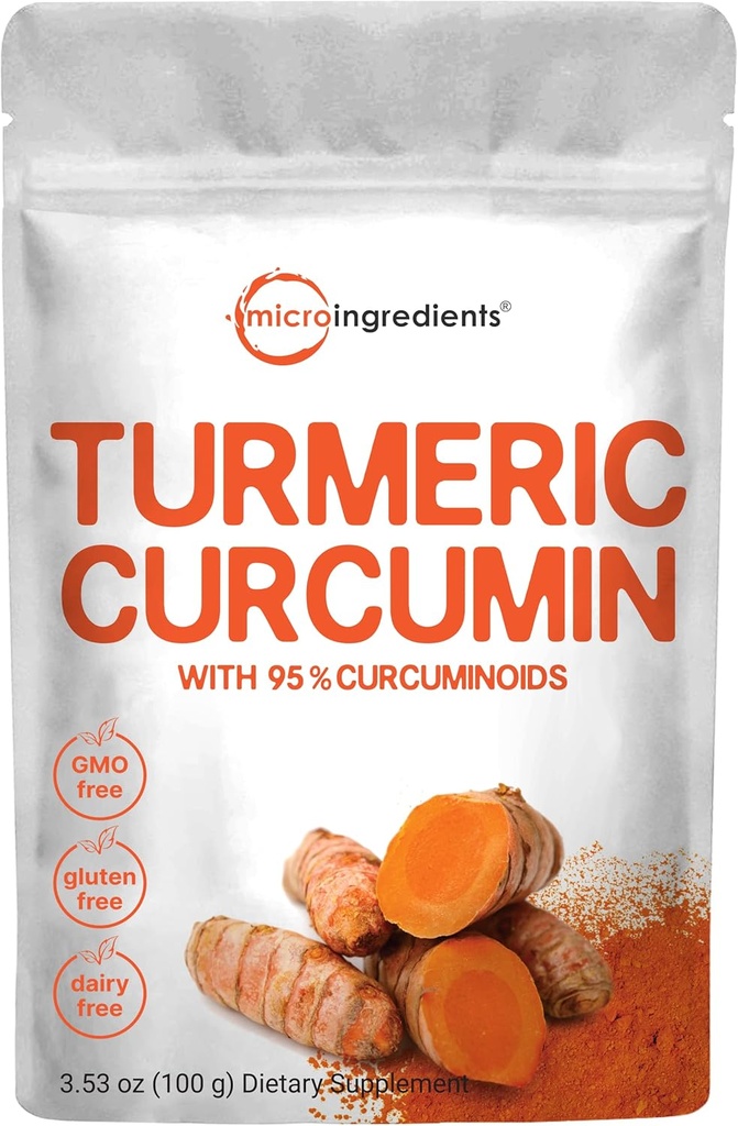 Gurkemeje Extract 95% Curcuminoids (Natural Gurkemeje Extract og Gurkemeje Kosttilskud), 100 Bedste, Rich in Antioxidants for Joint & Immune Support, Ingen GMO 'er, Vegansk Friendly, India Origin