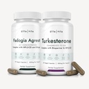 Fadogia Agrestis 600mg + Turkesterone 500mg Bundle (2X mere Pure - 20% Std Extract) (3X Absorbency med BioPerine & Hydroxypropyl- Beta- Cyclodextrin) Understøtter sund muskel Inddrivelse, Stamina - Vegan