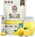 Salud 2- in-1 Hydration Packets + Immunity Electrolytes Powder, Lemonade - Agua Fresca Drink Mix, Elderberry, Dairy & Soy Free, Non- GMO, Gluten Free, Vegan, Low Calorie, 1g Sugar (15 Servere)