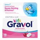 Gravol Kids Chewable Tablets for Kvalme, Opsat Mave og Motion Sygdom Relief, Dye Free, Cherry Flavor, Alder 2 til 12, 18ct