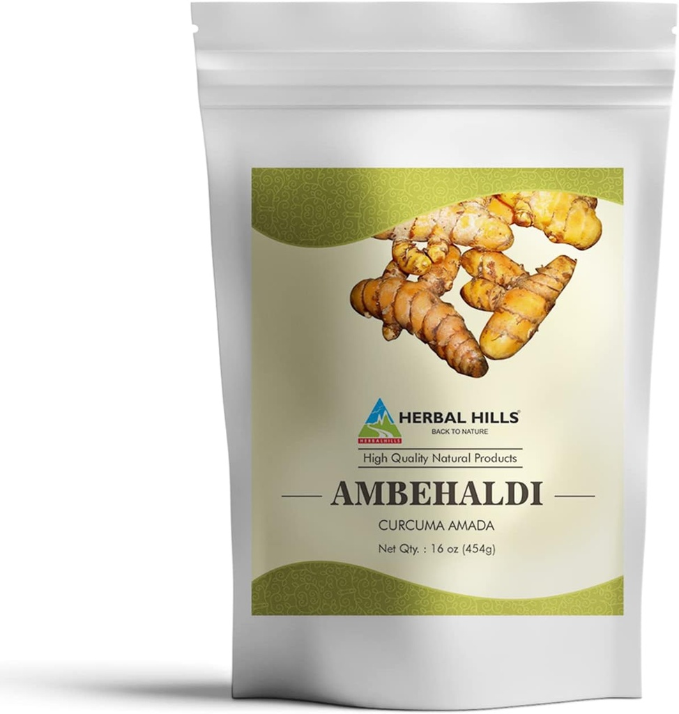 HERBAL HILLS Ambehaldi Powder Turmerisk Pulver / Amba Haldi / Curcuma Amada / Curcuma Longa / Turmerisk Curcumin