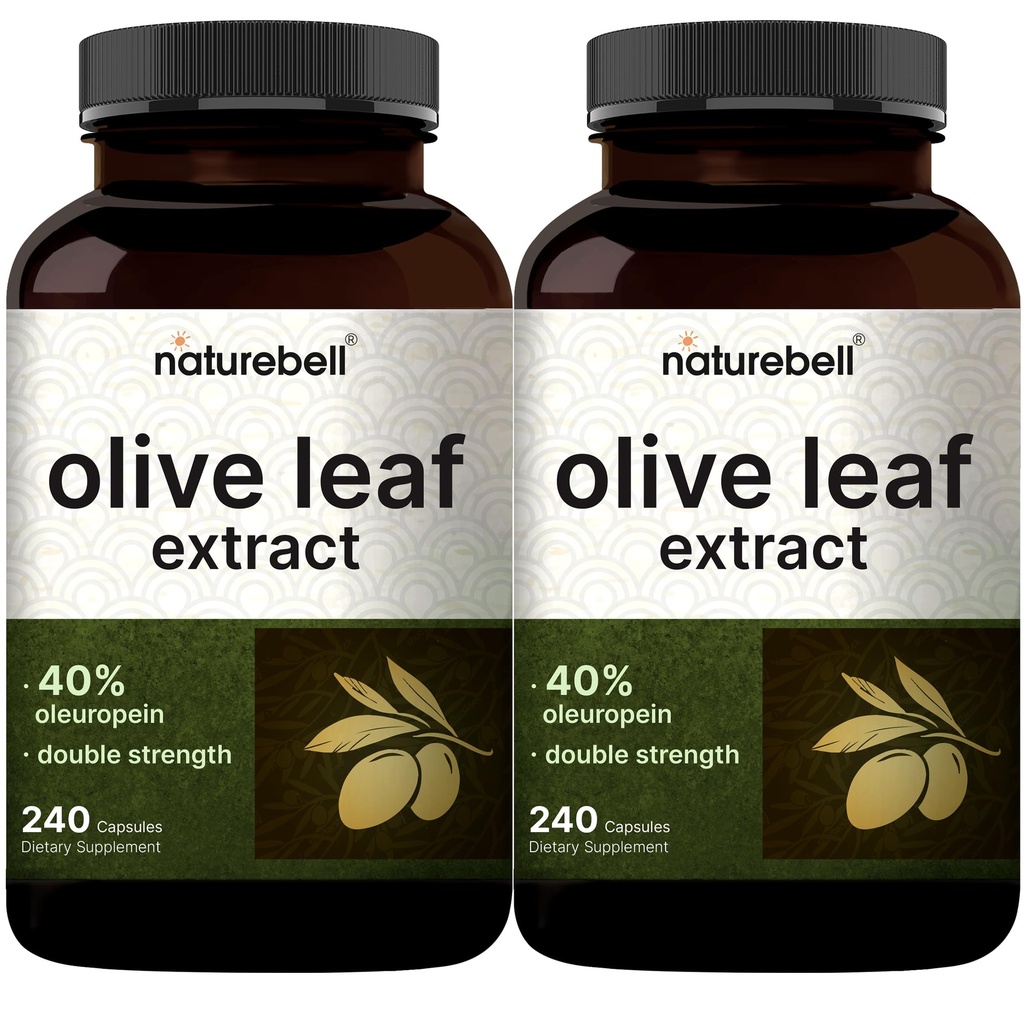 2 Pack Olive Leaf Extract 30000mg, 480 Total Capsules Removal 124; 40% Active Oleuropein, 50: 1 Herbal Ækvivalent - Rich in Polyphenol & Flavonoid Antioxidanter for Immunum & Heart Health - Non- GMO