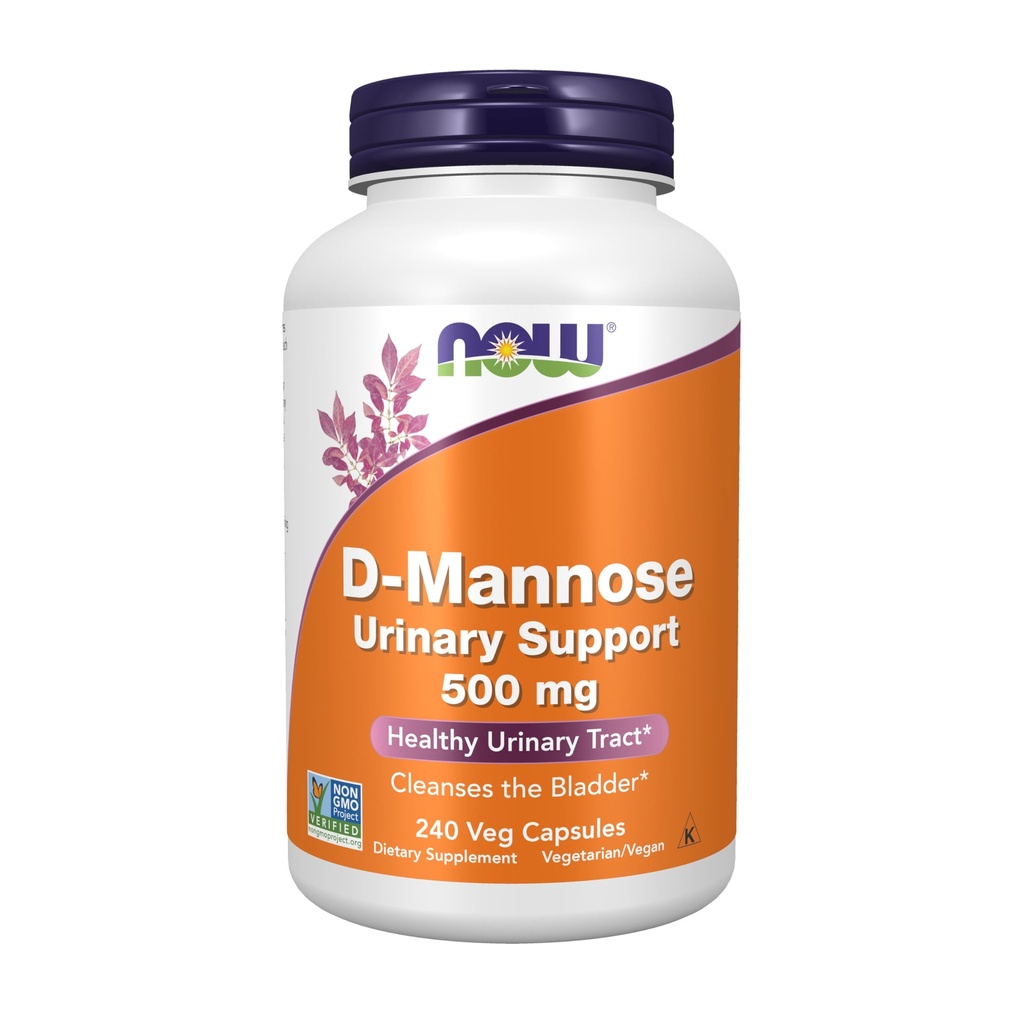 Now Foods Supplements, D- Mannose 500 mg, Non- GMO Project Verified, Sund urinveje *, 240 Veg kapsler
