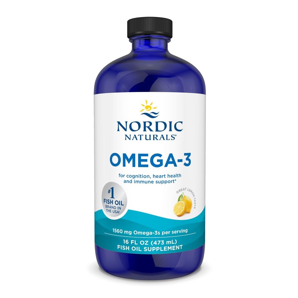 Nordiske Naturals Omega-3, Lemon Flavor - 16 oz - 1560 mg Omega-3 - Fish Oil - EPA & DHA - immunforsvar, hjerne og hjerte sundhed, optimal wellness - non-GMO - 96 Serveringer