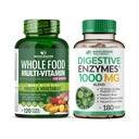 Grossic Wellness Wellness Whole Food Multivitamin for Women - Natural Multi Vitamin, Minerals, Organic Extracts fordøjelsesenzymer 1000MG Bundle