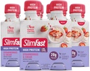 SlimFast Advanced Nutrition Meal Erstatning Protein Shake - Klar til at drikke, Pink, Jordbær & Cream, 4 flasker (pakke med 3)