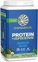 Sunwarrior Warrior Blend Protein Green Powder Drink Mix 124; BCAA Plant Based Organic Hampp Seed Vegan Gluten Free Non- GMO Lavcarb Protein Powder Mex124; Unflavored 750 G 30 SRV