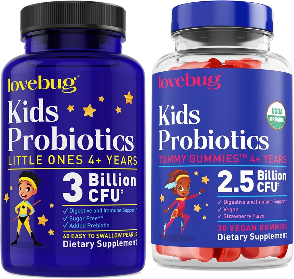 Lovebug Multi- Strain Probiotiske Perler og Soil- baserede Probiotiske Gummy Bundle