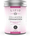 Collagen & Ceramider +, forbedret skønhedsformel med Astaxanthin & Biotin, vitamin A, B2, B3, B12, C & D fremmer hudhygiejne & Elasticitet, Non- GMO, Gluten- fri, Soy- fri, 60 kapsler