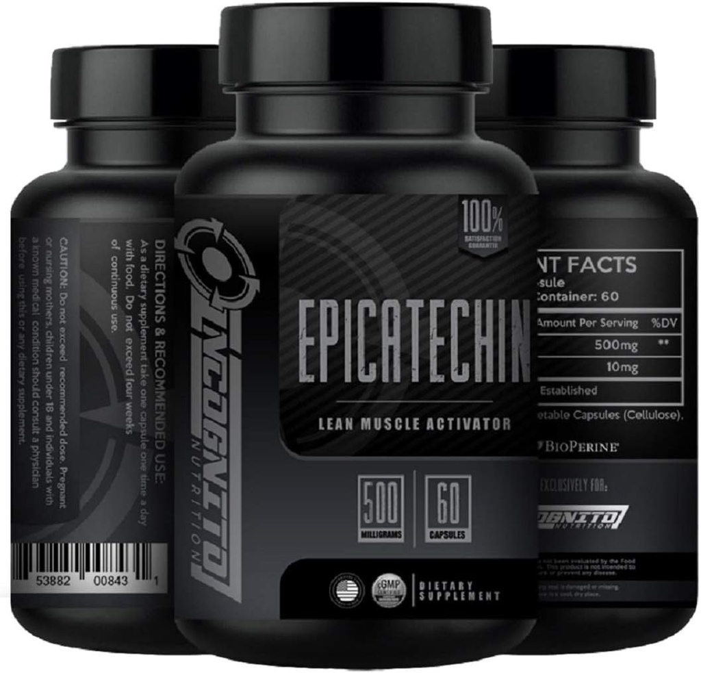 EPICATECHIN against 124; Extra Strength against 124; 500 MGS Per Servering x 60 Servering against 124; Hjælper Promote Lean Muscle and Strength against 124; Øge Protein Syntese against 124; Kan reducere Myostatin (1)