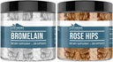 Earthborn Elements Rose HIPS & Bromelain Capsule Bundle (200 Kapsler Hver), Pure & Ufortyndet, Ingen tilsætningsstoffer