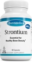 EuroMedica Strontium - Bone Health & Strength Support - Kosttilskud med Vegankapsler - Sundhedstilskud med Strontium Citrate for Superior Absorption - 60 Kapsler