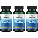 Swanson GABA - Aminosyretilskud til fremme af ro og afspænding til støtte for afslappende søvn - høj potens formel til støtte for sunde stress niveauer - (100 kapsler, 500mg hver) (3 Pack)