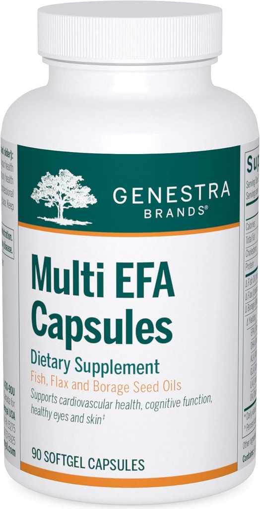 Genestra Brands Multi EFA Kapsler 124; Unique Blend of Fish, Flax, og Borage Seed Olies