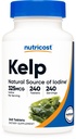 Nutricost Kelp Tablets, 325mcg af jod, 240 Tablets - Non- GMO, Gluten Free