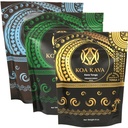8 oz Koa Kava Bundle med Premium Tongan, Fijian Waka og Vanuatu Waka Kava Root Powder