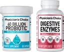 Lægens CHOICE - Optimal Gut Health Bundle: 60 Millioner Probiotiske 60ct + fordøjelsesenzymer 90ct til fordøjelse Comfort og immunforsvar