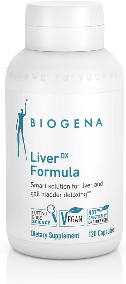 BIOGENA WISSEN SCHAFFT GESUNDHEIT LiverDX Formel Supplement - Lever og Gall- Brege Detocking, Cleansing & Repair * * (Milk Thistle, Artichoke & Dandeelion Extract, Lecithin)