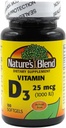 Nature 's Blend Vitamin D3 25 MCG (1000 IE) Easy- to- Swallow, 100 SOFTGELS