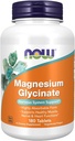 Now Foods Supplements, Magnesium Glycinate 100 mg, Meget Absorberet Form, 180 tabletter