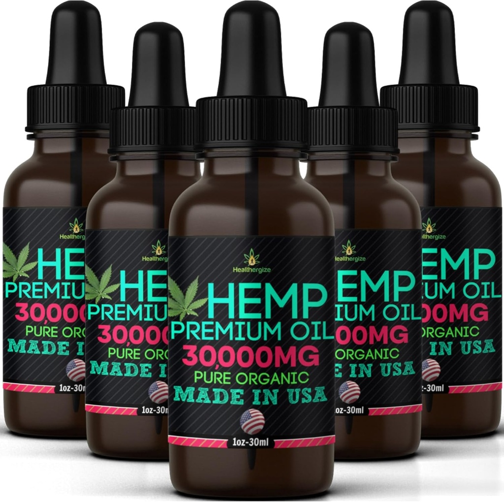 Hamp Oil- 5 Packs- High Potensy Hamp Seed Oil- Organic Extract, Full Flavor Natural Benefit-Made in USA- for Hud, Relief, Sleep, Call, Discomfort, Muskler, Massage- Safe for Pets- Full Omega 3, 6, 9