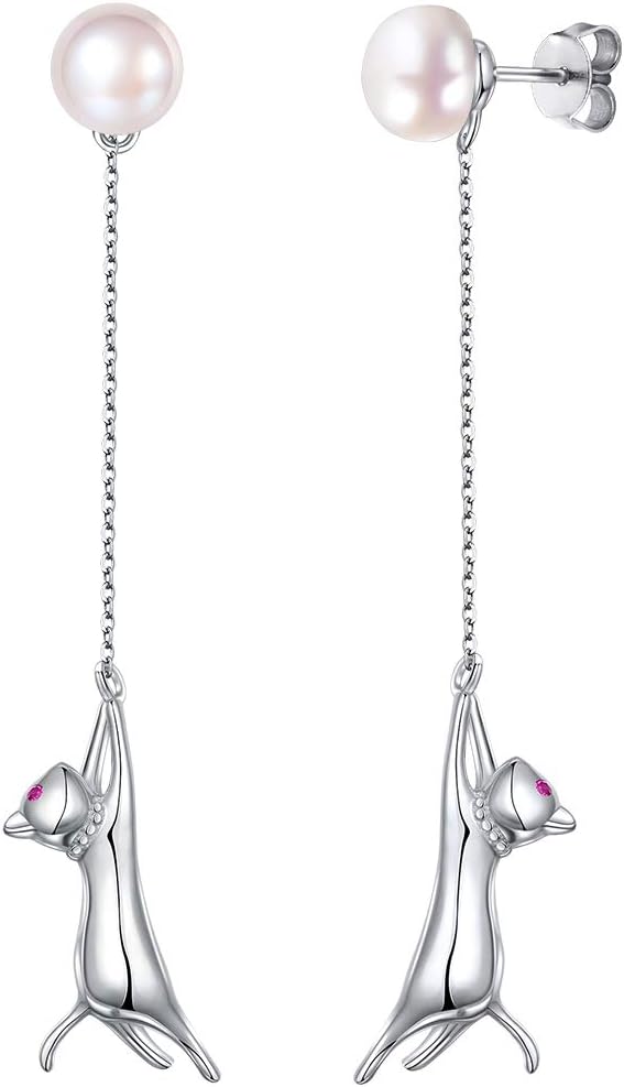 SILVERCUTE 925 sterling sølv øreringe til kvinder, sølv kat / dinosaur / Devil Horn / Leaf / Snake / Skeleton Forskellige stud øreringe eller Øre håndjern