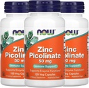 Foods Now Foods Zink Picolinate, 50 mg, 120 Veg Kapsler, 3 Pack