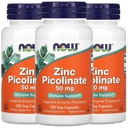 Now Foods Now Foods Zink Picolinate, 50 mg, 120 Veg Capsules, 3 Pack