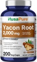 NusaPure Yacon Root Extract 2000mg 200 Vegetariske Kapsler (Extract 4: 1, Non- GMO, Vegan)