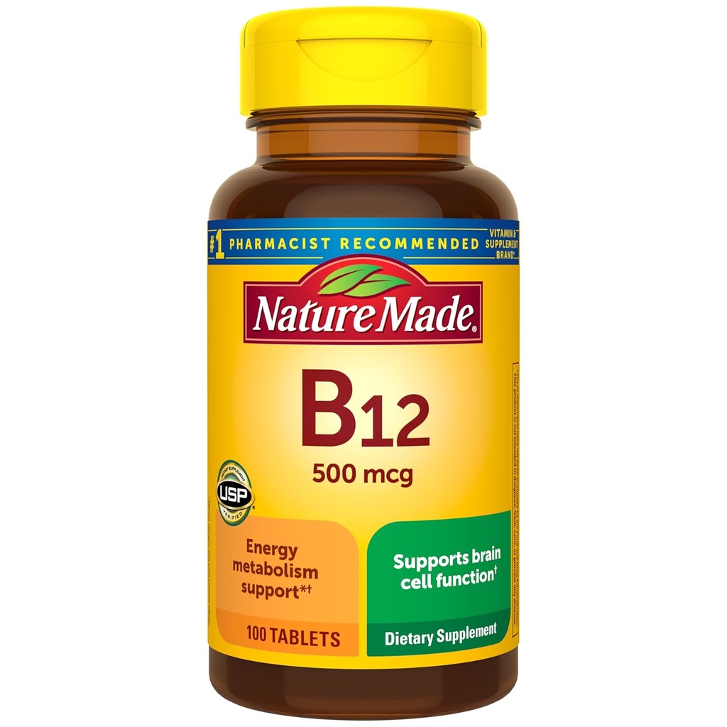 Nature Made Vitamin B12 500 mcg. Tablets 100 Ct