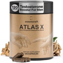 ATLAS X 10- in-1 Maskulinitet Maximizer Supplement for mænd - Energi, Styrke & Vitality Kapsler med Shilajit, Ashwagandha, Zink, Safed Musli, Tongkat Ali, Black Maca, Fadogia Agrestis, 2 Måned Supply
