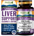 Lever Cleanse Detox & Reparation - 28-in-1 Leverstøtte - Mælk Thistle Dandeelion NAC Alpha Lipoic Acid Artiskoke & Reishi Chaga Tyrkiet Tail Mushroom - Aktiv lever sundhed supplement, 1540mg (60 kapsler)
