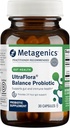 Metagenics UltraFlora Balance Probiotic - Shelf- Stable Daily Gut Health Supplement for fordøjelse og immunforsvar * - Non-GMO & Gluten- Free - 30 kapsler