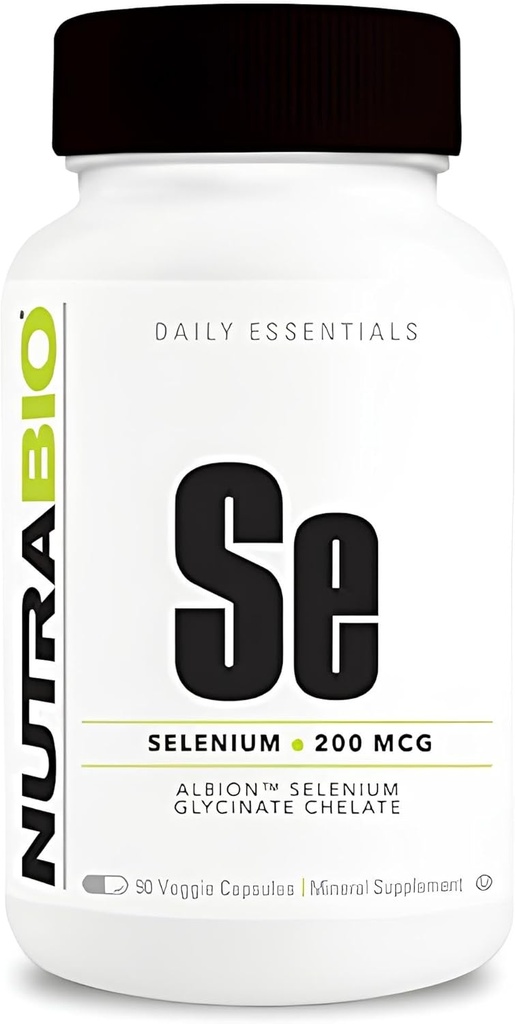 NutraBio Selenium Supplement, 200mcg - 90 Vegetabilske kapsler