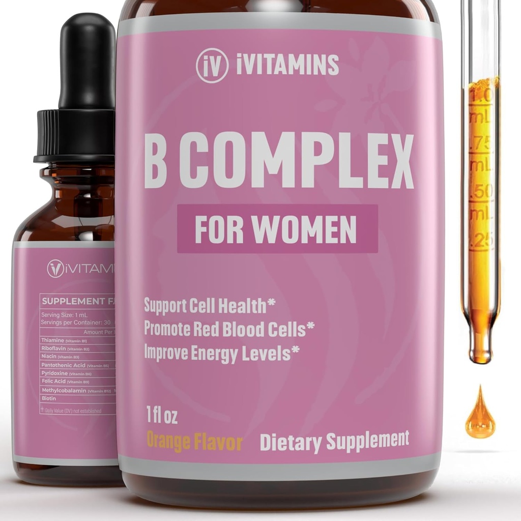 B Complex Vitamin til kvinder, 124; Hjælper med at forbedre hjernefunktion, fordøjelse, energi, & mere; B Vitamin Complex til kvinder, 124; B-vitamin Complex til 124; B Complex Vitamin til 124; B12 Complex til 124; 1 fl oz