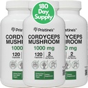 PRISTINE 'S Cordyceps Mushroom (3 Pack) 1000 MG - Atletisk ydeevne, Endurance & Immunity Adaptogen Capsule Supplement - 180 Day Supply - Anti Aging Support Antioxidant