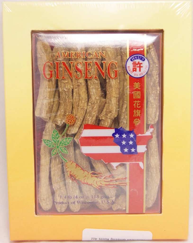 Hsu 's Ginseng SKU 0103-4 DBU 04; Lang Medium- Lille - 124; Dyrket Wisconsin Amerikansk Ginseng Direkte fra Ginseng Gardens DBU 124; B001EMGWOG Box of Wisconsin Ginseng Rødder, B001EMGWOG