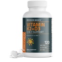 Bronson vitamin K2 D3 (MK7) Supplement Non- GMO formel D3 5000IE (125 mcg) & 90 mcg K2 MK- 7, Let at synke D & K kompleks, 120 tabletter