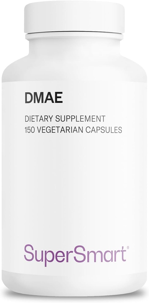 Supersmart - DMAE Supplement 390mg per dag (Dimethylaminoethanol) - fra DMAE Bitartrate - Cholin Production Medic124; Non- GMO & Gluten Free - 150 vegetariske kapsler