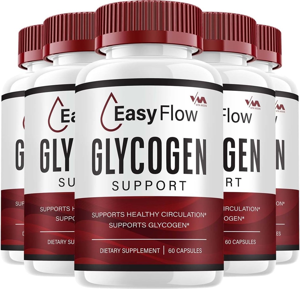 (5 Pack) EasyFlow Glycogen - Easy Flow Capsule Cleaner, EasyFlow Pills, Advanced Formel for Samlet Wellness, Easy Flow Glycogen Anmeldelser, 300 Kapsler
